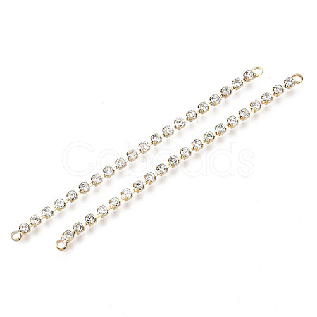 Brass Micro Cubic Zirconia Chain Links Connectors KK-N231-134-NF-1