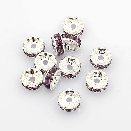 Brass Grade A Rhinestone Spacer Beads RSB036NF-16-1