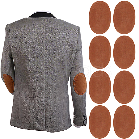 4Pairs Oval Imitation Leather Sew On Patches PATC-CY0001-82-1