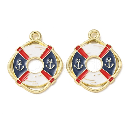 Ocean Alloy Enamel Pendants ENAM-B041-01O-1