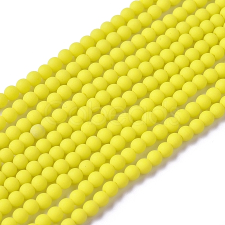 Frosted Opaque Glass Bead Strands FGLA-G002-A06-1