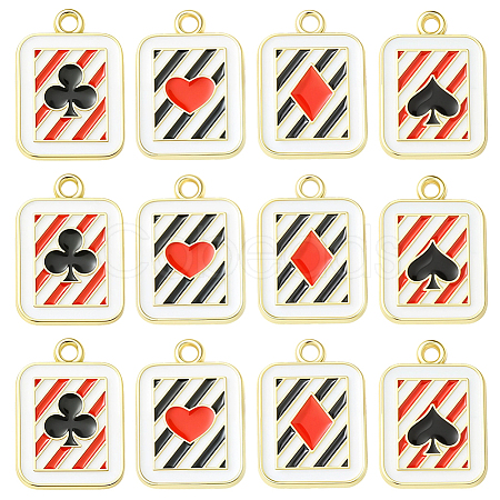 24Pcs 4 Styles Alloy Enamel Pendants ENAM-SC0006-93-1