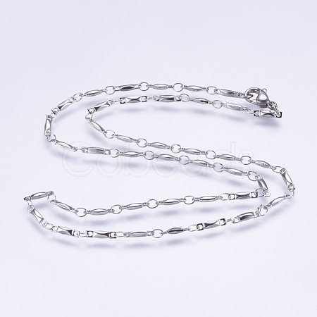 304 Stainless Steel Chain Necklaces STAS-P164-08P-1