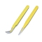 401 Stainless Steel Tweezers Set, with Flat & Bent Tip Tweezers, Yellow, 10.7~11.05x0.8~0.9x0.25~0.3cm, 2pcs/set