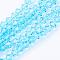 Imitation Austrian Crystal 5301 Bicone Beads, Faceted Glass Beads Strands, Light Sky Blue, 4x4mm, Hole: 1mm, about 82~85pcs/strand, 30.5~31cm