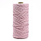 Cotton String Threads, Macrame Cord, Decorative String Threads, for DIY Crafts, Gift Wrapping and Jewelry Making, Pink, 3mm, about 109.36 Yards(100m)/Roll.