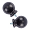 Gorgecraft 2Pcs ABS Plastic Curtain Rod Head, Round, Black, 40~41x24.6x34mm