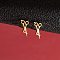 Stainless Steel Small Animal Stud Earrings for Women, Golden, Scissor Shape, 60x40mm