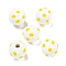 Printed Wood European Beads, Round with Dot Pattern, Gold, 15.5~16mm, Hole: 4~4.5mm