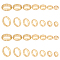 PandaHall Elite 28Pcs 7 Style Brass Bead Frame, Round Ring, Golden, 6~12x2.5~3mm, Hole: 1.2mm, 4pcs/style