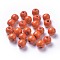 Dyed Natural Wood Beads, Round, Lead Free, Dark Orange, 12x11mm, Hole: 4mm, about 1800pcs/1000g