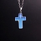 Opalite Pendants, with Platinum Tone Brass Findings, Cross, 25x18mm