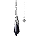 Synthetic Blue Goldstone Dowsing Pendulum Big Pendants, with Platinum Plated Metal Cone, Hexagonal Cone Charm, 260mm