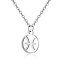 Non-Tarnish 201 Stainless Steel Pendants Necklaces, Flat Round with Constellations, Pisces, 16.3 inch(40cm)x1mm