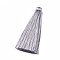 Cotton Thread Tassel Big Pendants, Gray, 70~73x9~10mm