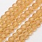 Glass Beads Strands, Faceted(32 Facets), Round, Orange, 4mm, Hole: 1mm, about 87~93pcs/strand, 32~33cm