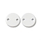 Spray Painted 201 Stainless Steel Connector Charms, Flat Round, White, 8x1mm, Hole: 1.2mm