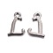 Gunmetal Plated Alloy Letter Pendants, Rack Plating, Cadmium Free & Lead Free, Letter.L, 13x8x2mm, Hole: 1.5mm