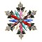 Snowflake Alloy Rhinestone Brooches for Backpack Clothes, Colorful, 54mm