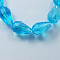 Electroplate Glass Beads Strands, Pearl Luster Plated, Faceted, teardrop, Deep Sky Blue, 6x4mm, Hole: 1mm, about 72pcs/strand, 15 inch