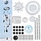 DIY Sun & Moon & Star Wind Chime Making Kits, Including Silicone Molds, Aluminum Tube, Acrylic Beads and Crystal Thread, White, 74pcs/set