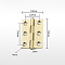 Brass Hinge, Wardrobe Door and Table Accessories, Light Gold, 50x34x1.4mm, Hole: 4mm