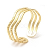 Ion Plating(IP) 304 Stainless Steel Wave Open Cuff Bangles BJEW-L682-008G-3
