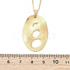 Hollow Textured Oval 304 Stainless Steel Pendant Necklaces NJEW-M096-24G-3