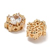 Brass Micro Pave Cubic Zirconia Beads KK-U037-02G-01-3