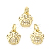 Rack Plating Brass Micro Pave Clear Cubic Zirconia Charms X-KK-C011-58G-3