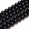 Natural Black Tourmaline Beads Strands G-L554-02-8mm-1