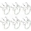 6Pcs Adjustable Brass Finger Rings Components KK-BBC0021-26-1