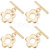 10Pcs Brass Micro Pave Clear Cubic Zirconia Toggle Clasps KK-BBC0025-28-7