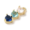 Brass Cubic Zirconia Pendants KK-G499-07G-03-2