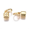 Brass Micro Pave Cubic Zirconia Pendants ZIRC-G168-23G-2