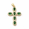 Rack Plating Brass Cubic Zirconia Pendants KK-G456-25G-04-1