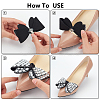 2Pcs Acrylic Rhinestone & Polyester & Iron Shoe Decorations DIY-WR0004-11-4