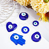 12Pcs 6 Style Handmade Lampwork Evil Eye Pendants LAMP-SC0001-18-4