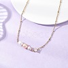 Natural Cultured Freshwater Pearl Potato & Glass Beaded Pendant 304 Stainless Steel Satellite Chain Necklaces for Women NJEW-JN05937-02-1