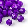 Faceted Oval Opaque Acrylic Beads PAB3044Y-8-1