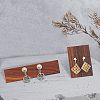 4Pcs 2 Style Black Walnut Earring Display Stand EDIS-FG0001-45-7