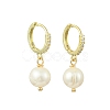 Natural Cultured Freshwater Pearl Hoop Dangle Earrings for Women EJEW-JE07277-2