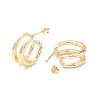Wire Wrap C-shape Stud Earrings EJEW-A064-10G-RS-2