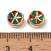 Rack Plating Brass Enamel Beads KK-P276-42G-2