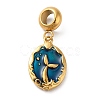 Ion Plating(IP) 304 Stainless Steel Dodger Blue Enamel European Dangle Charms STAS-G308-34G-2