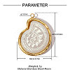 304 Stainless Steel with Resin Pendants RE-OY001-06G-2