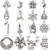64Pcs 16 Style Tibetan Style Alloy Pendants FIND-SC0004-76-1