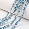 Electroplate Transparent Glass Beads Strands EGLA-A034-T8mm-M18-1