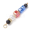 Glass & Shell Pearl & Brass Beads Pendants PALLOY-JF04806-5