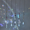5Pcs 5 Style Clear AB Glass Pendant Decorations HJEW-GA0001-42-4